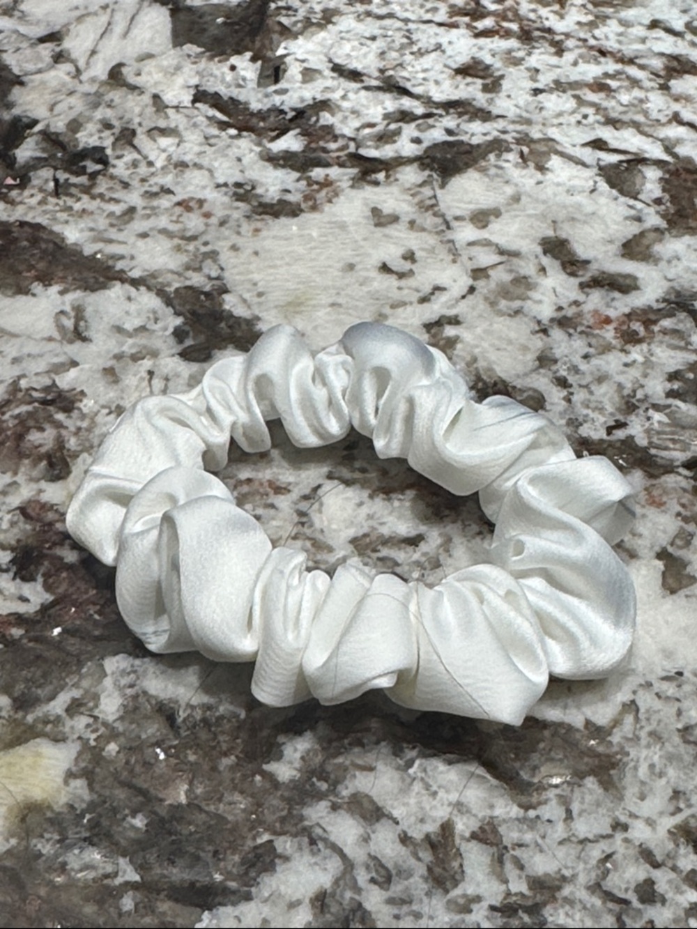 White Satin Hair Scrunchie - Women Accessories